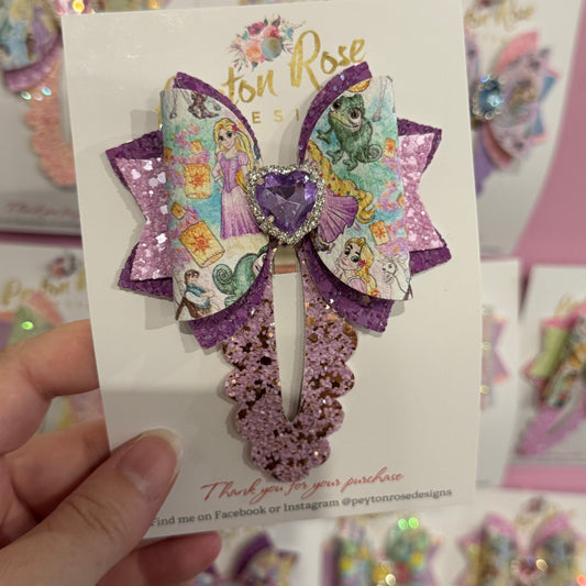 Snap Clip Bow - Purple Princess