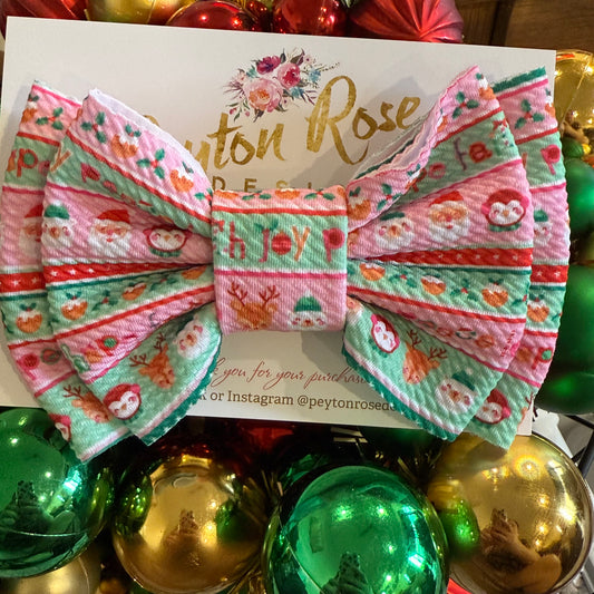 Rosie Fabric Bow - Christmas fun