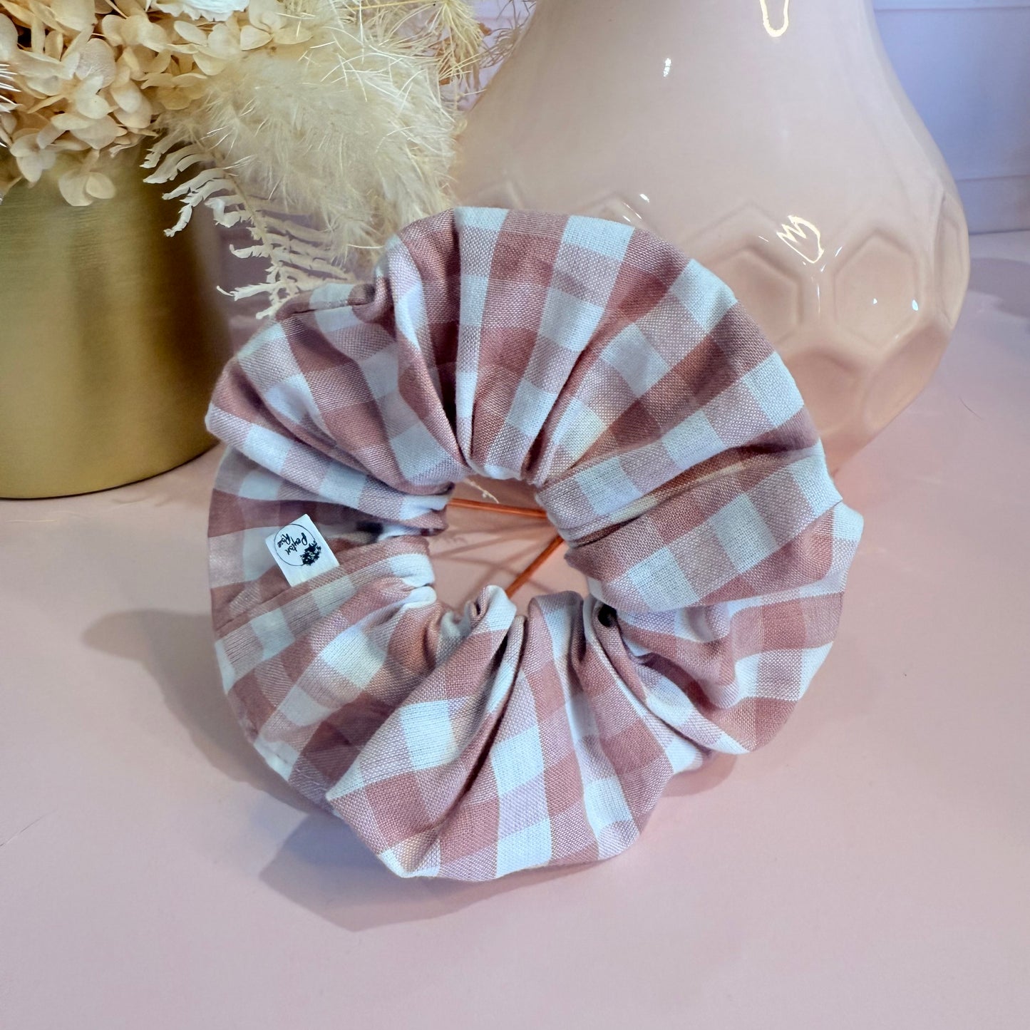 Scrunchie - Gingham Pink