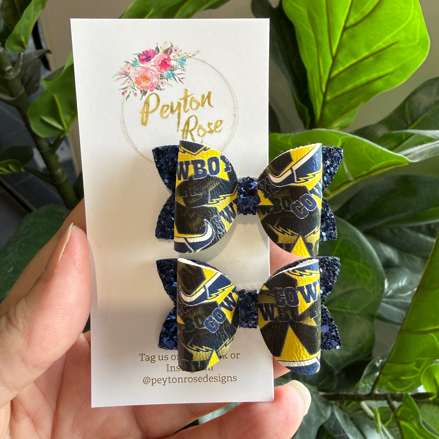 Betty Bows - Cowboys Piggy Tail Clips