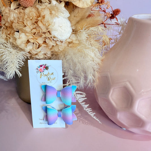 Betty Bows - Purple Rainbow Piggy Tail Clips