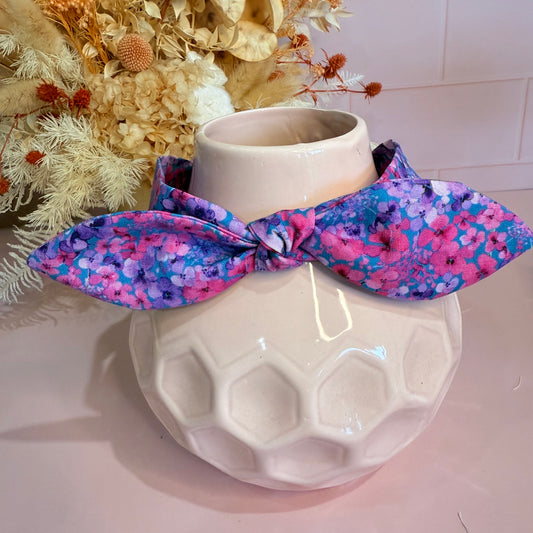 Top Knot - Purple & Pink Floral