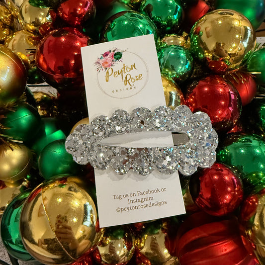 Snap Clip - Glitter Silver