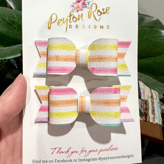 Ivy Bow - Rainbow stripes