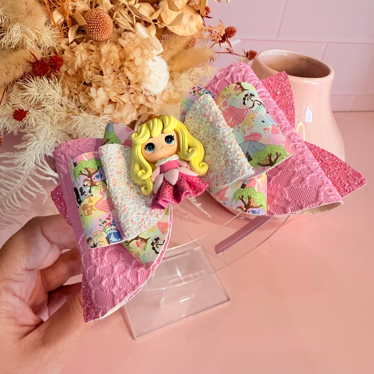 Mega Headband - Sleeping Princess pink