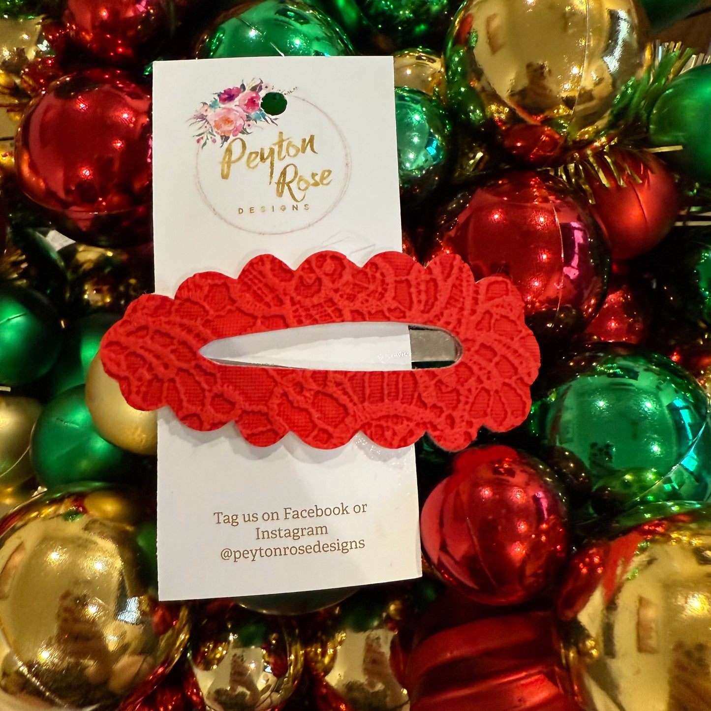 Snap Clip - Lace Red