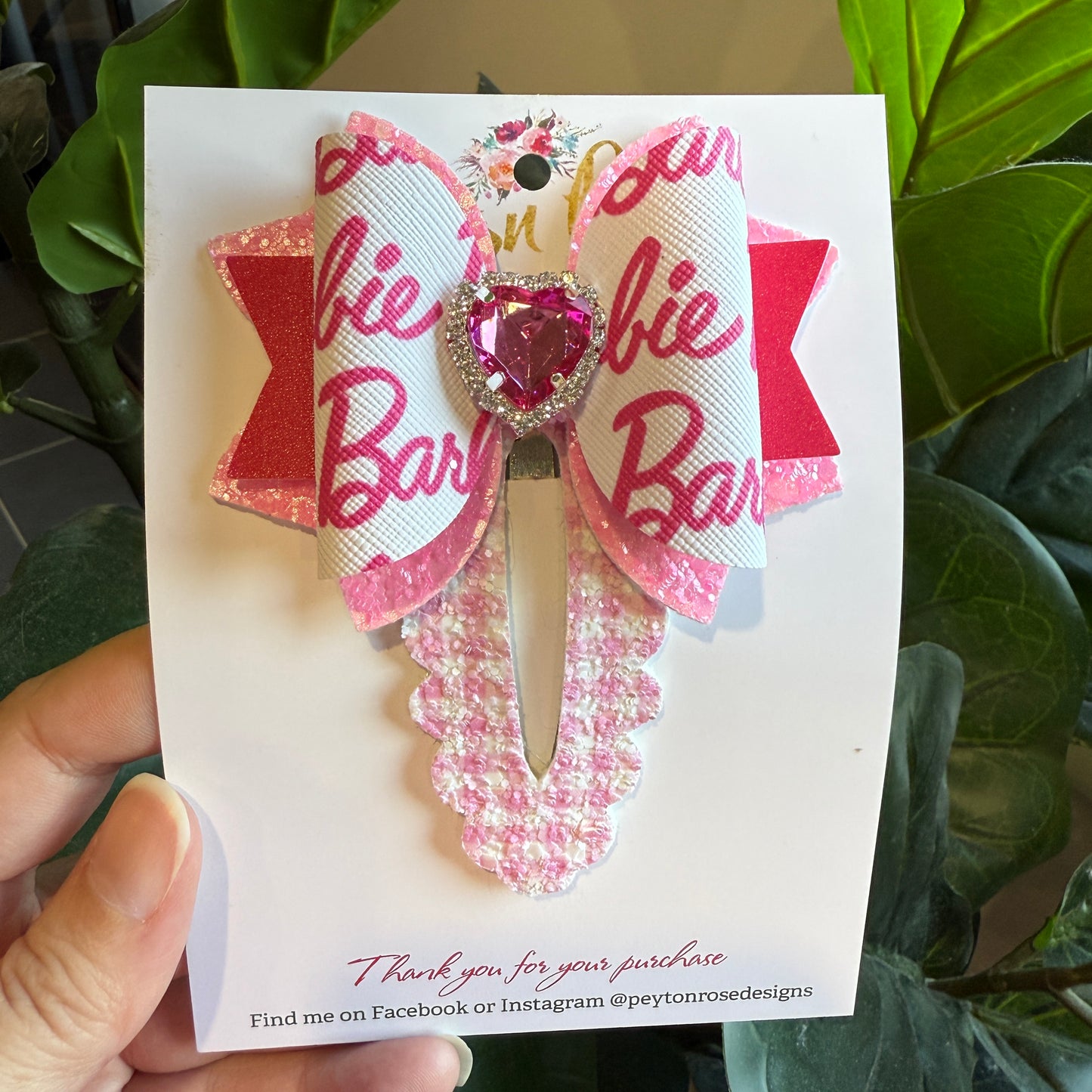 Snap Clip Bow - Barbie
