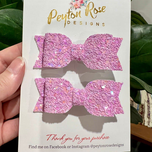 Ivy Bow - Glitter - Lilac