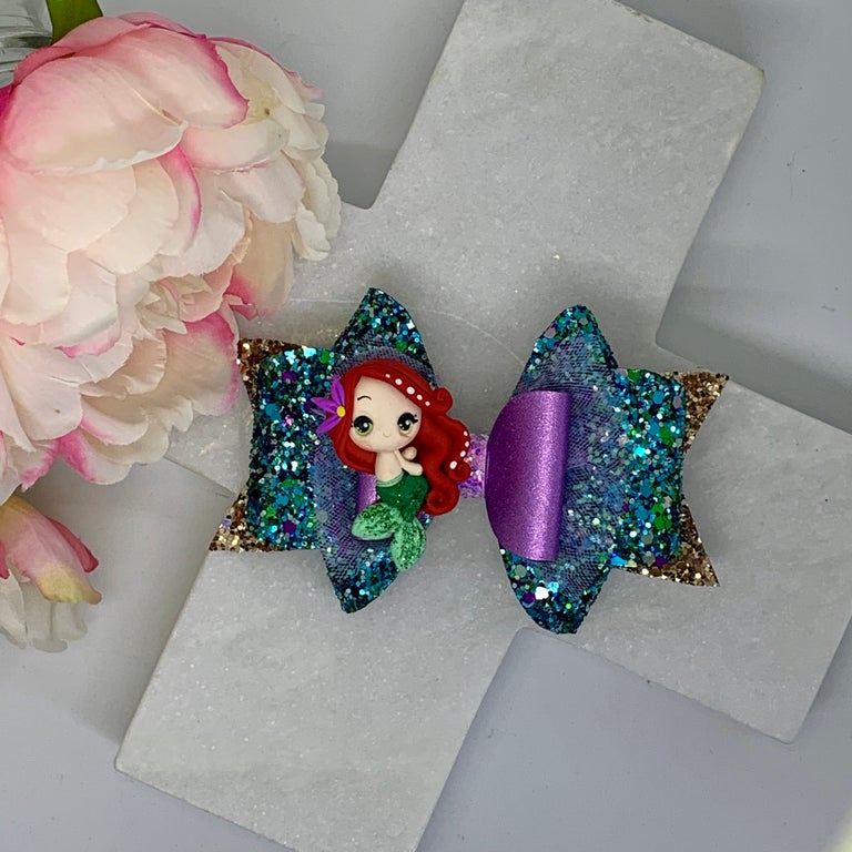 Deluxe Princess Bow - Mermaid Princess (Red hair) themed