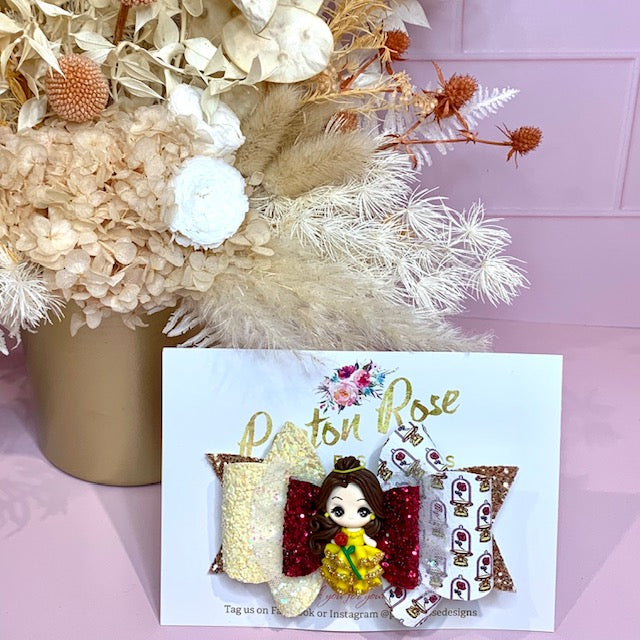 Deluxe Princess Bow - Red Rose Princess themed