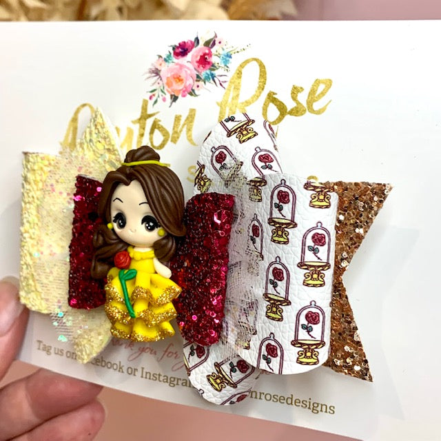Deluxe Princess Bow - Red Rose Princess themed