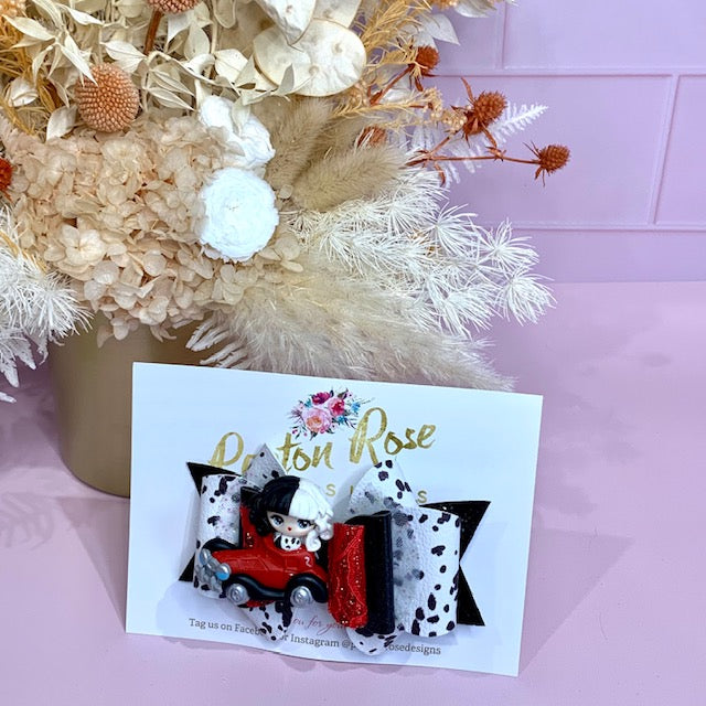 Deluxe Princess Bow - black & white girl themed