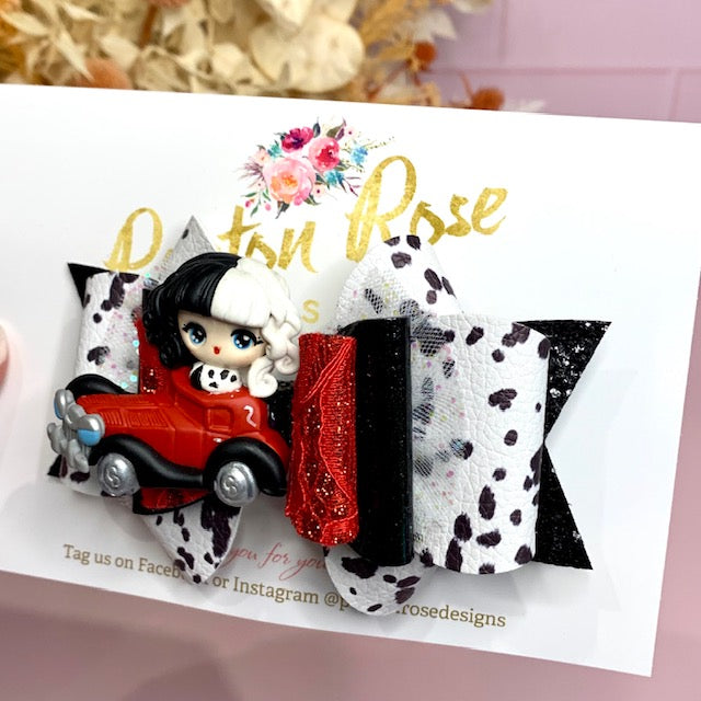 Deluxe Princess Bow - black & white girl themed