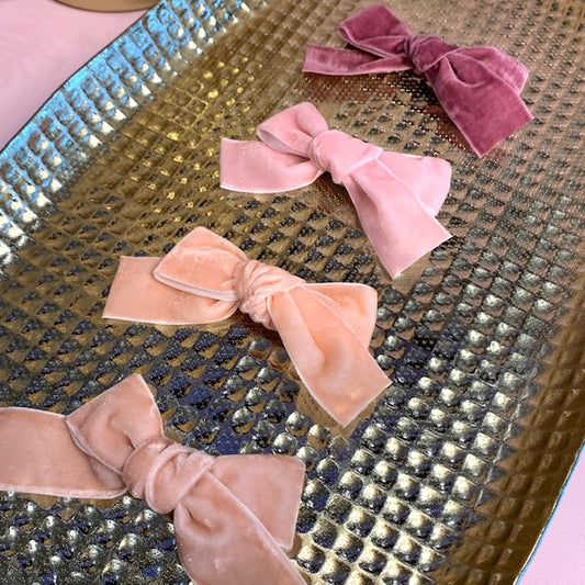Ivy Bow - Velvet Ribbon - Pinks, Blush, Mauve