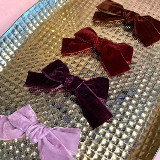 Ivy Bow - Velvet Ribbon - Purples, Maroon, Brown