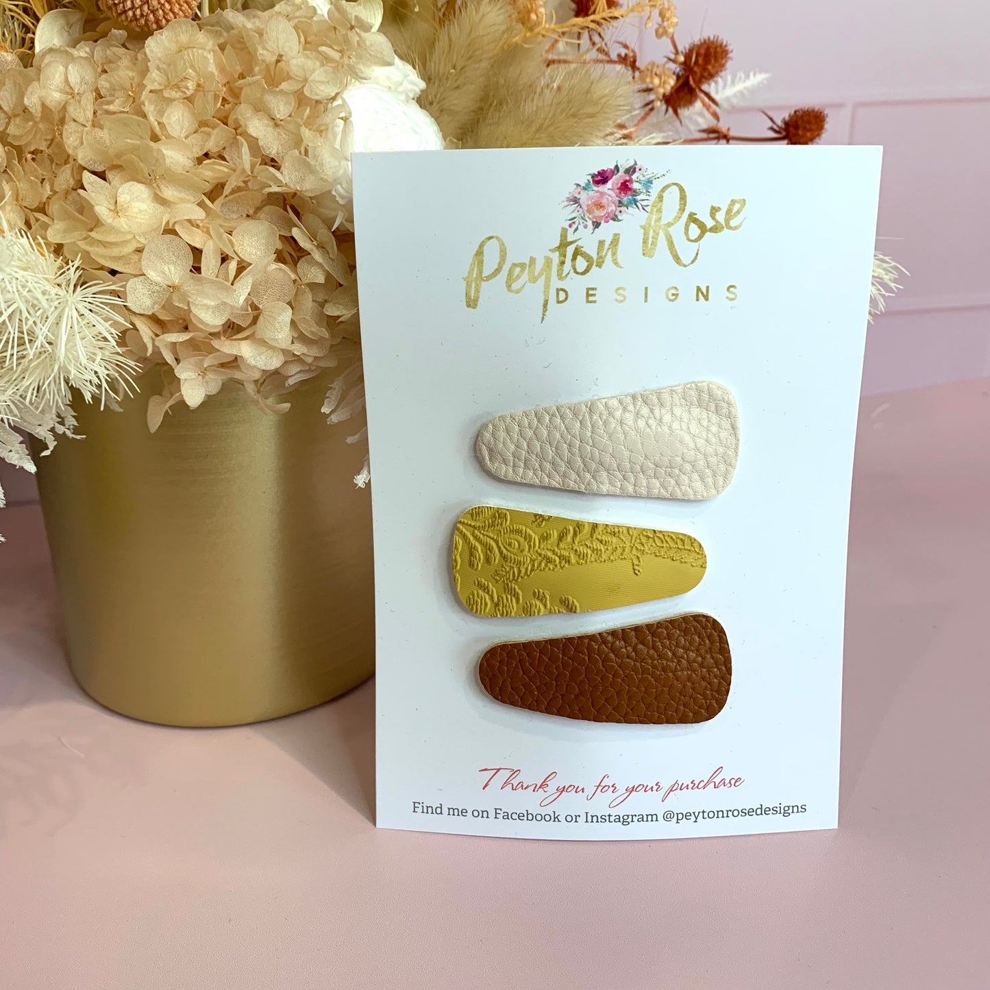 Snap Clip Set - Mustard & Browns