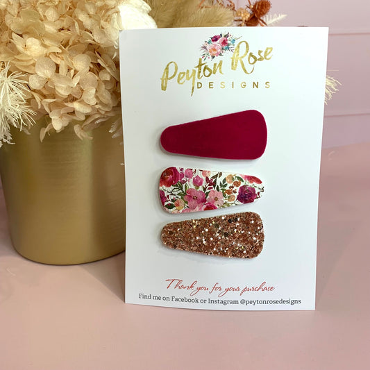 Snap Clip Set - Bright Florals