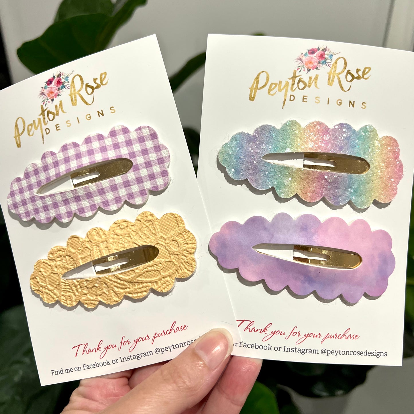 Snap Clip Set - Mixed Rainbow Pastel Glitter