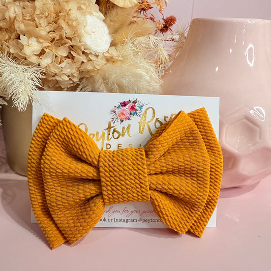 Rosie Fabric Bow - Mustard