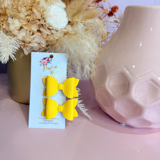 Betty Bows - Yellow litchi Piggy Tail Clips
