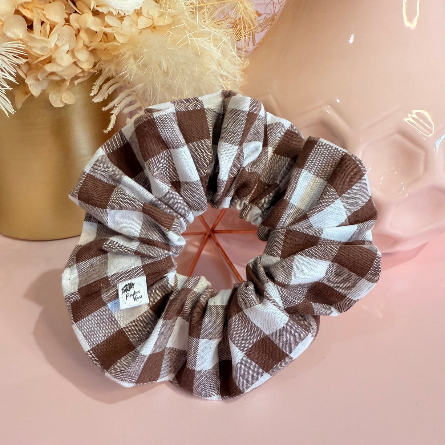 Scrunchie - Gingham Chocolate