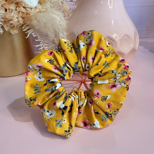 Scrunchie - Mustard floral