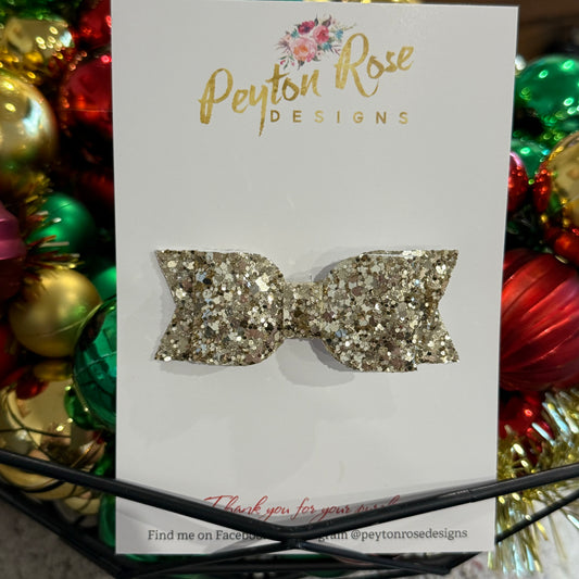 Ivy Bow - Glitter Gold