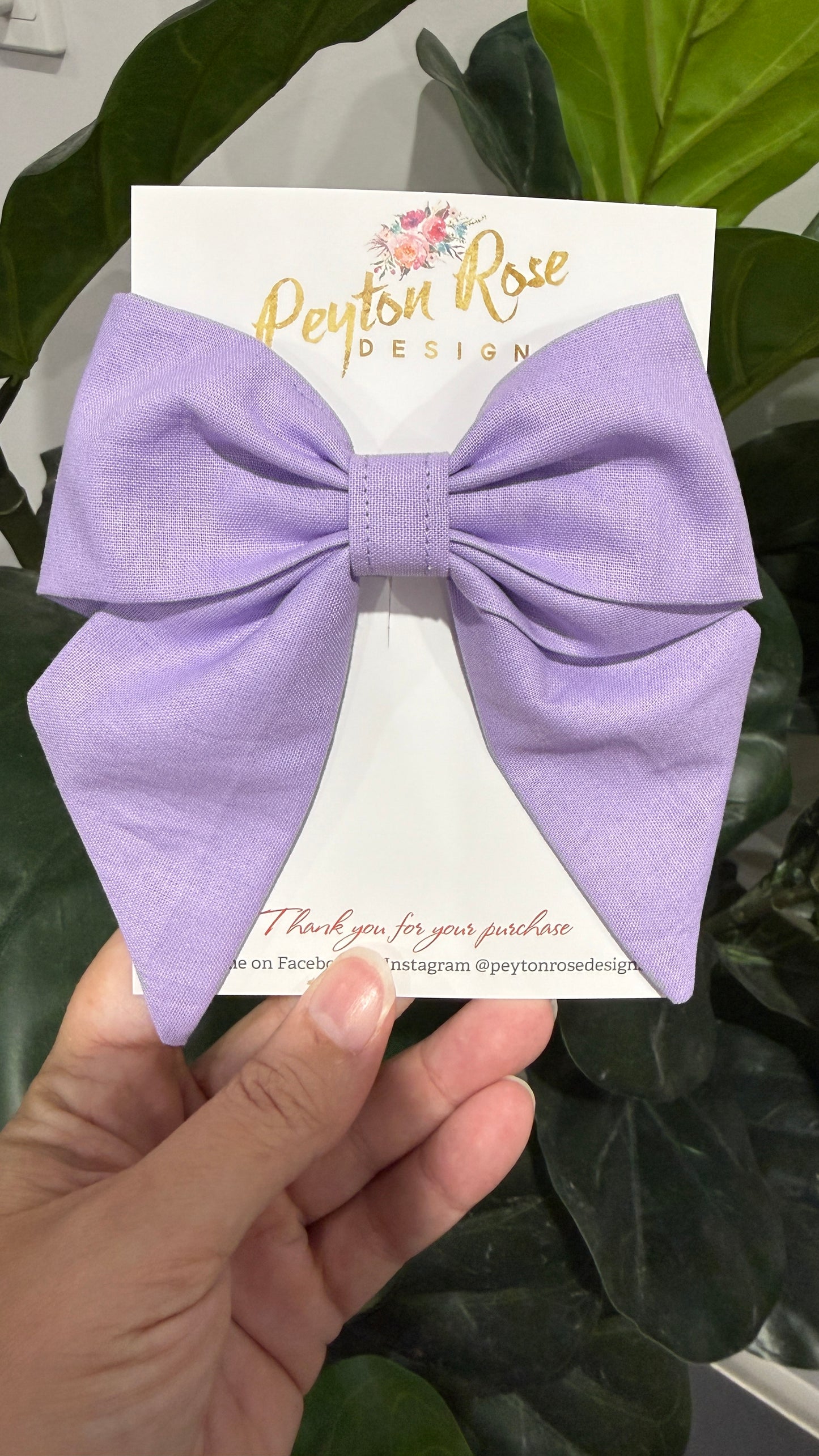 Large Fabric Bow Clip - Lilac