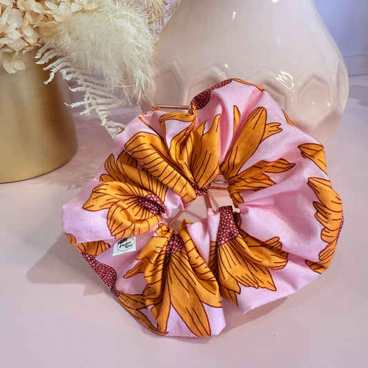 Scrunchie - Pink Sunflowers
