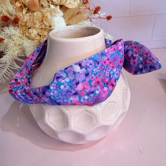 Top Knot - Purple & Pink Floral