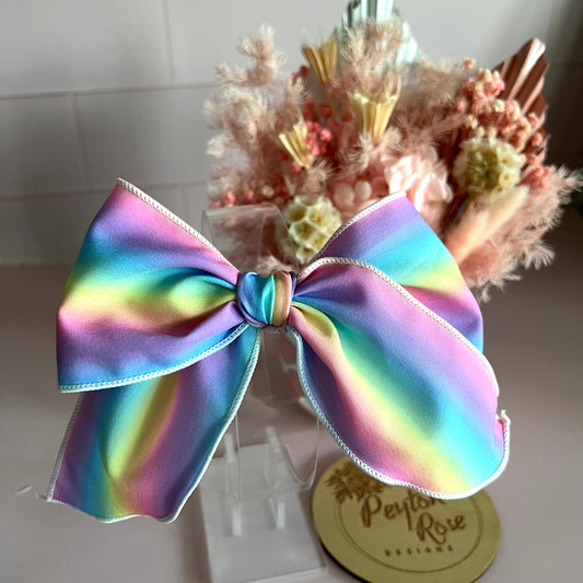 Fabric Bow - Rainbow