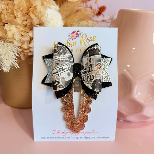 Snap Clip Bow - Swiftie Reputation