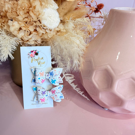 Betty Bows - Unicorn Rainbow Piggy Tail Clips
