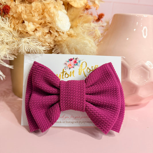 Rosie Fabric Bow - Magenta
