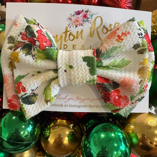 Rosie Fabric Bow - Holly