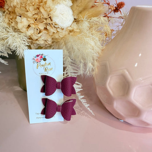 Betty Bows - Plum litchi Piggy Tail Clips