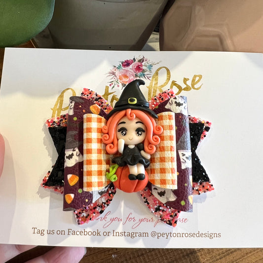 Emmi Bow - Witch & pumpkin bow