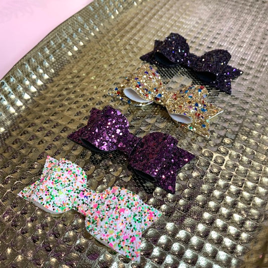 Ivy Bow - Glitter - Mixed, Plum, Gold, Navy