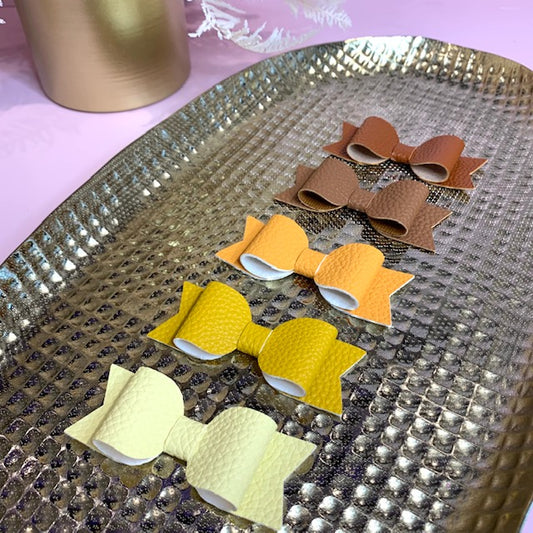 Ivy Bow - Yellow, Mustard, Tan, Brown