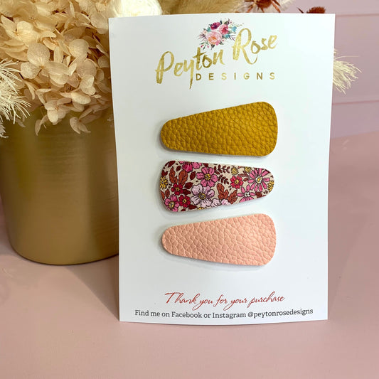 Snap Clip Set - Vintage Floral