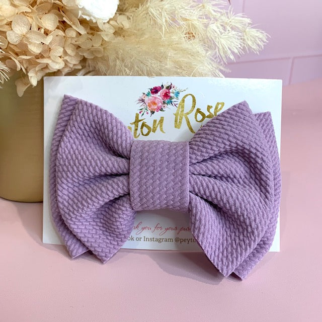 Rosie Fabric Bow - Lilac