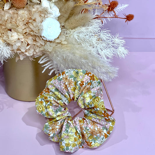 Scrunchie - Pink & Yellow Floral