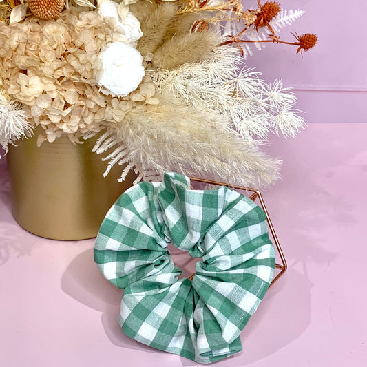 Scrunchie - Gingham Sage Green