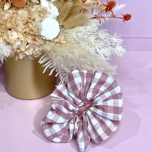 Scrunchie - Gingham Pink