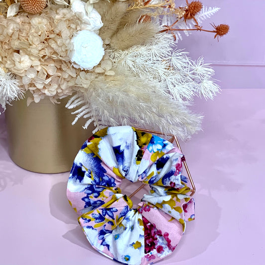 Scrunchie - Pink, Navy & White Floral