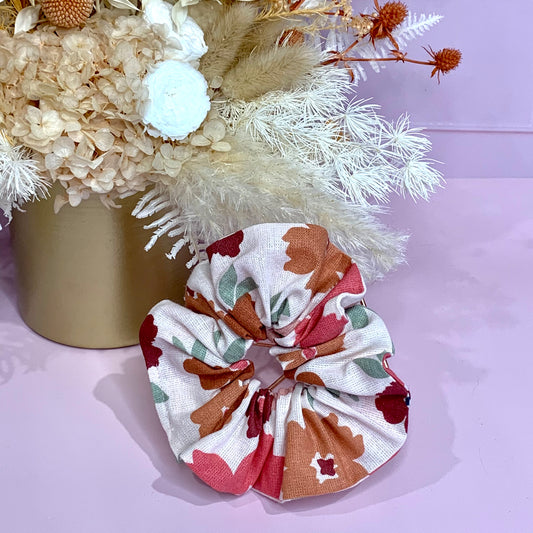 Scrunchie - Pink Linen Floral