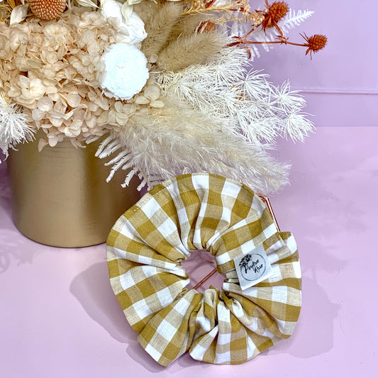 Scrunchie - Gingham Mustard